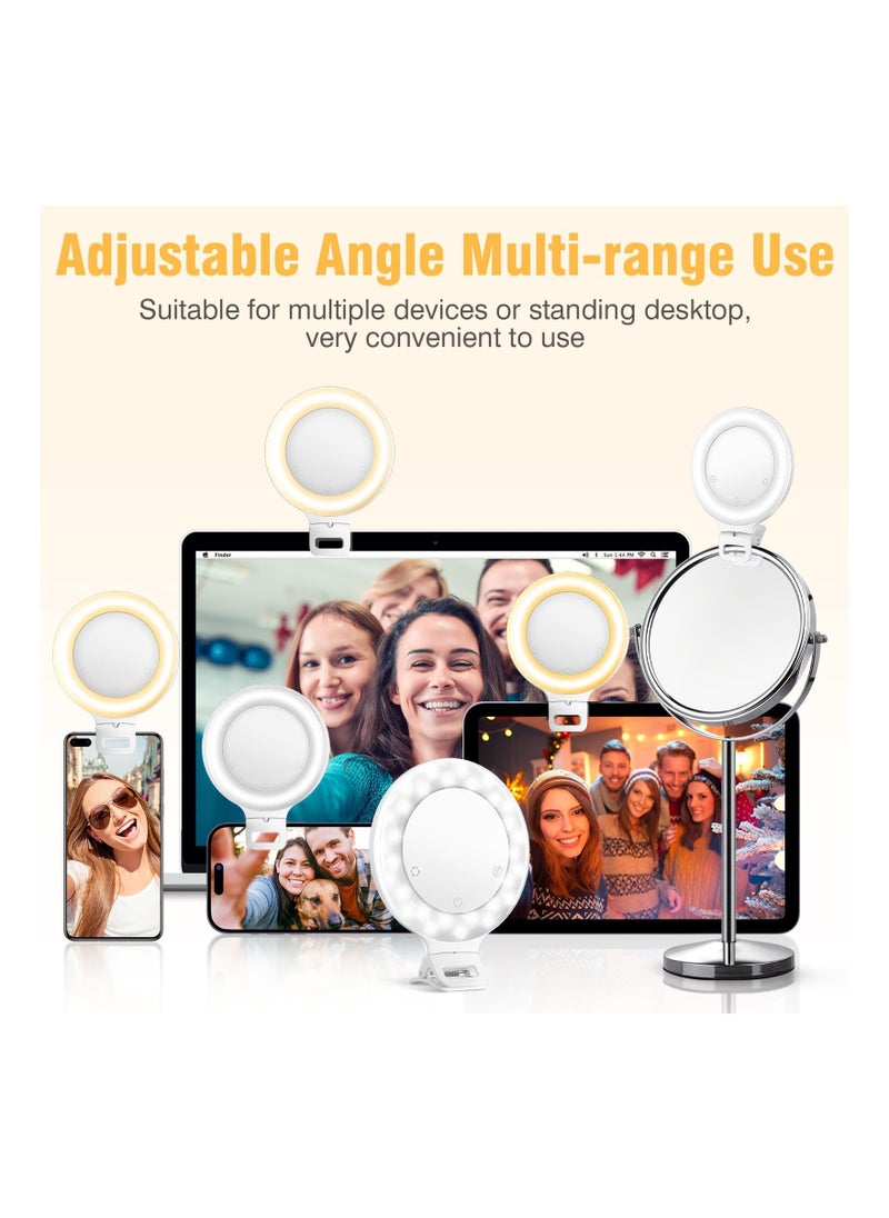 Generic - Rechargeable Ring Light with 3 Light Modes and 60 Adjustable LEDs, Portable Clip-On Design for Phones, iPads, Laptops - Perfect for Zoom Meetings, Makeup, Photography, and Vlogging. - Image 1