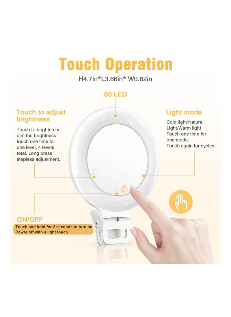Generic - Rechargeable Ring Light with 3 Light Modes and 60 Adjustable LEDs, Portable Clip-On Design for Phones, iPads, Laptops - Perfect for Zoom Meetings, Makeup, Photography, and Vlogging. - Image 1
