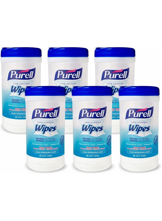 Purell Hand Sanitizing WipesClean Refreshing Scent40 Count Non-Alcohol Sanitizing Wipes Canisters (Pack Of 6) - Image 1