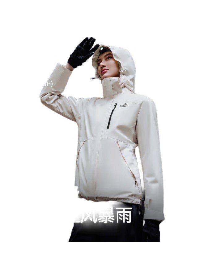 PELLIOT [Cheng Yi Same Style] Shan Ye 2.0 Windbreaker, Men'S And Women'S Three-In Jacket, Spring And Autumn Coat, 12340106, White, Size L - Image 1