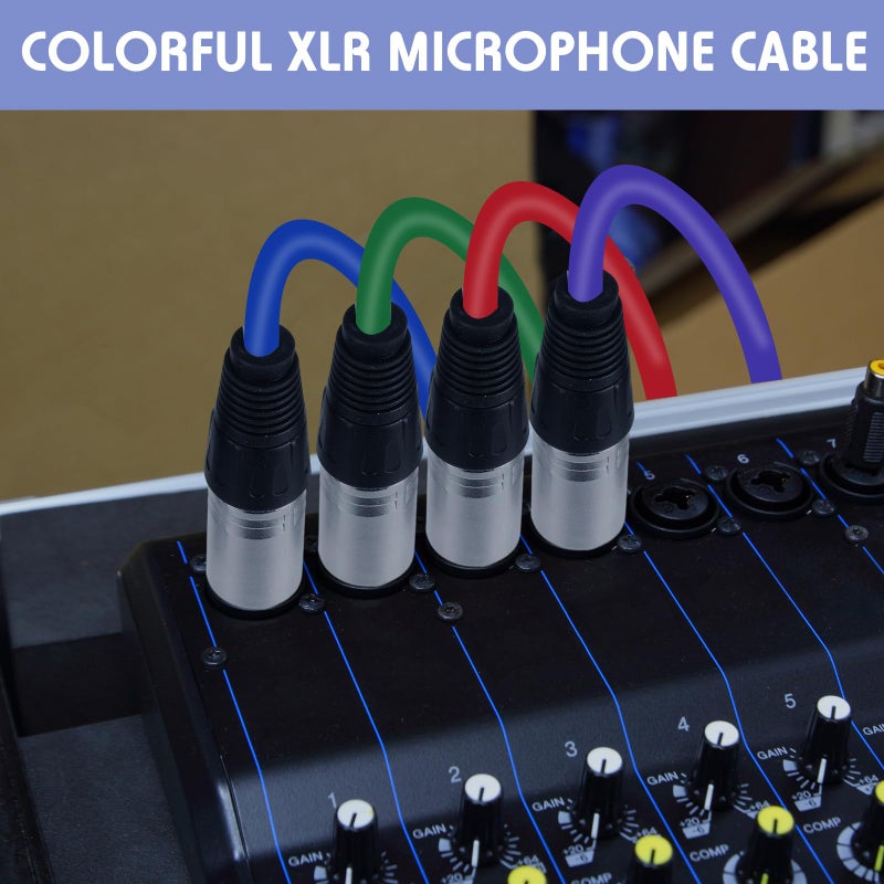 Copkim 6 Pack 25 ft Bright XLR Cables 3 Pins Balanced XLR Microphone Cable to Male to Female Mic Cable for Microphone, Mixer, Recording Studio, Podcast - Image 5
