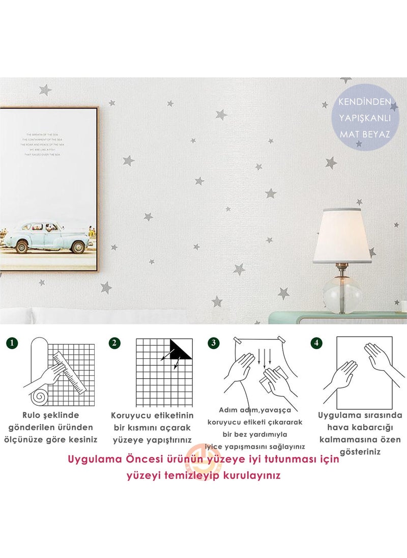 Technosmart 60CM×500CM Self Adhesive Star Look Wallpaper Children's Room Covering Cabinet  - Image 5