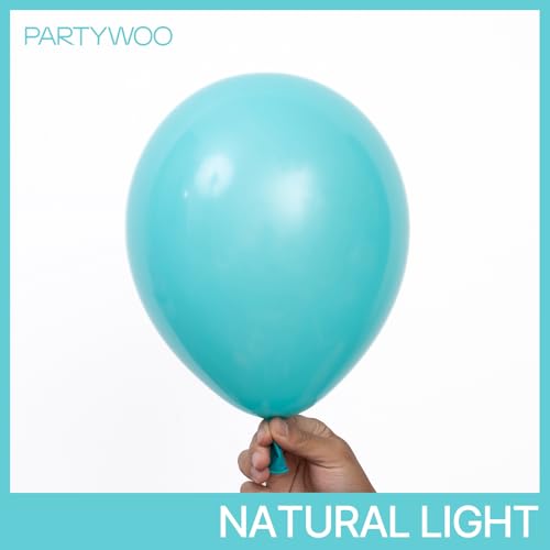 PartyWoo Teal Balloons 127pcs Different Sizes Pack of 36 18 12 10 5 Inch Turquoise Dark Teal Balloon Arch Kit for Baby Shower Gender Reveal Graduation Mermaid Birthday Pool Party Decorations BlueY69 - Image 5