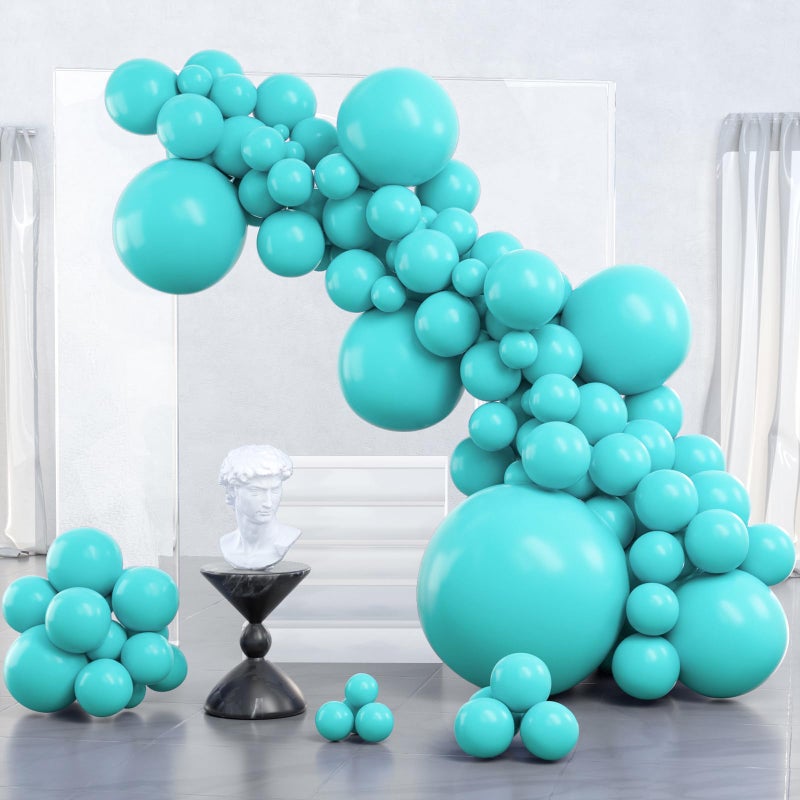 PartyWoo Teal Balloons 127pcs Different Sizes Pack of 36 18 12 10 5 Inch Turquoise Dark Teal Balloon Arch Kit for Baby Shower Gender Reveal Graduation Mermaid Birthday Pool Party Decorations BlueY69 - Image 3