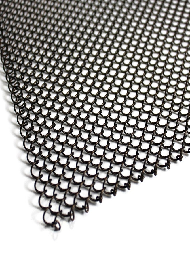 Midwest Hearth Fireplace Screen Mesh Curtain 16" High (Made in USA) Two 24" Wide Panels (Antique Bronze) - Image 1
