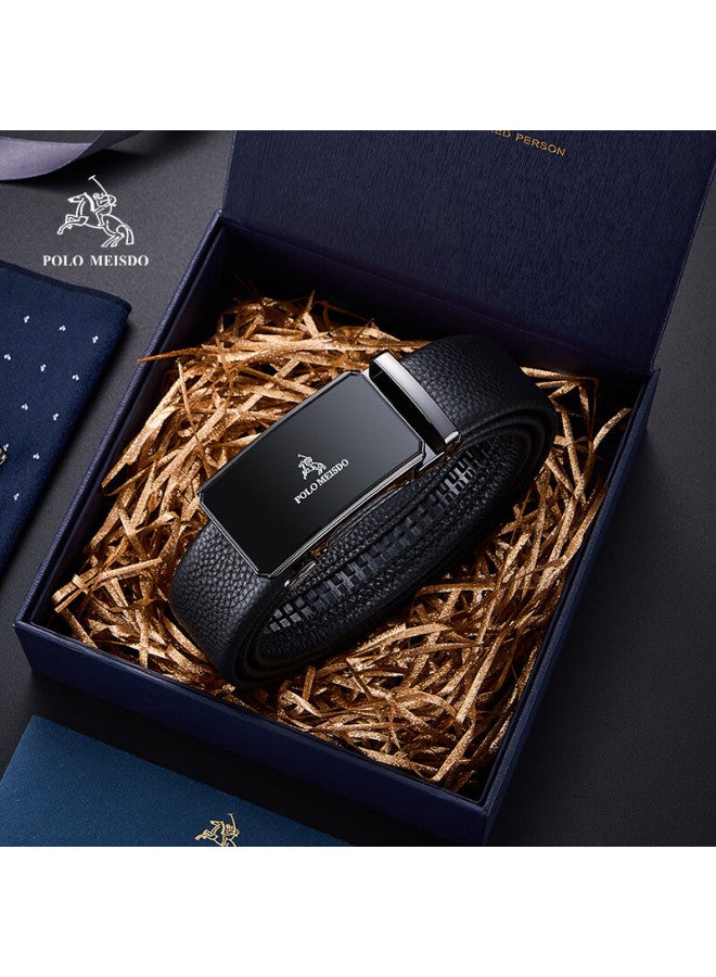Polomeisdo Men's Genuine Leather Automatic Buckle Belt Jd Self-operated Belt Birthday Gift For Boyfriend Husband Father Practical - Image 1