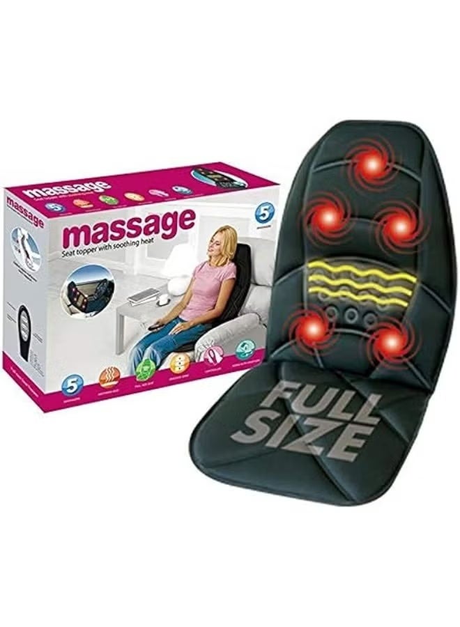 Padded Massage Seat Cushion for Car and Home, Classic Style Massage Seat Pad, 12V, Black