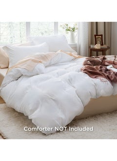 Bedsure White Duvet Cover King Size Soft Prewashed Set 3 Pieces 1 Duvet Cover 104X90 Inches With Zipper Closure And 2 Pillow Shams  - Image 2
