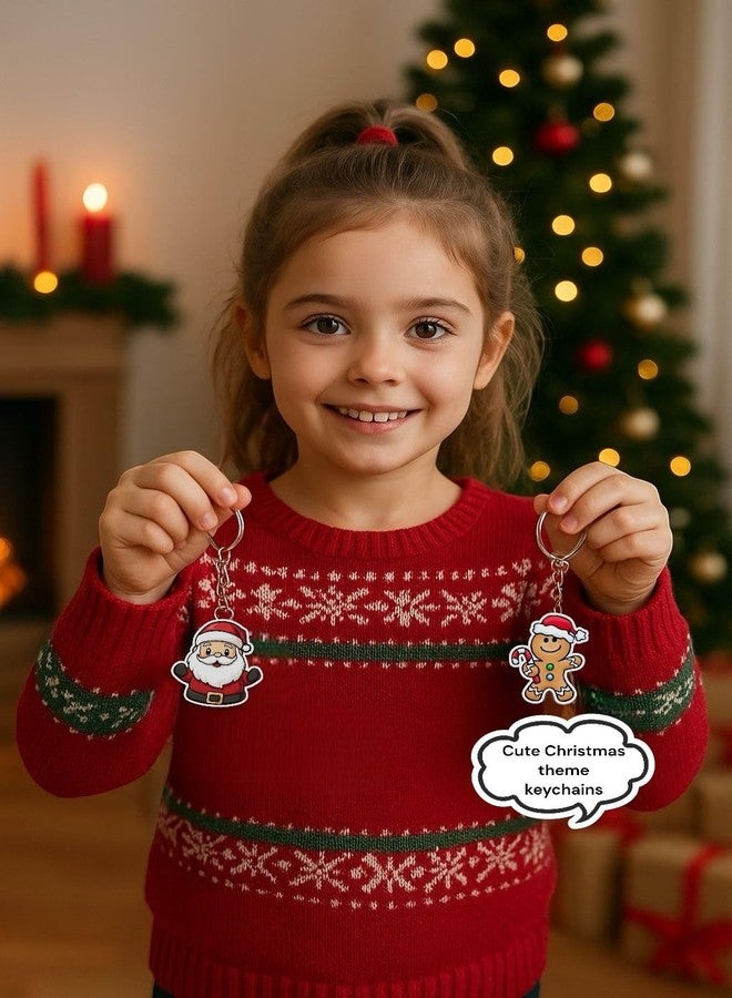 GLITREEPROPS 12 pieces Christmas Keychains for Kids | Xmas Tree, Santa Claus, Snowman, Keyring wholesale Pendants | Festive Holiday Ornaments | Return Gifts, Stocking Stuffers, Party Favors - Image 3