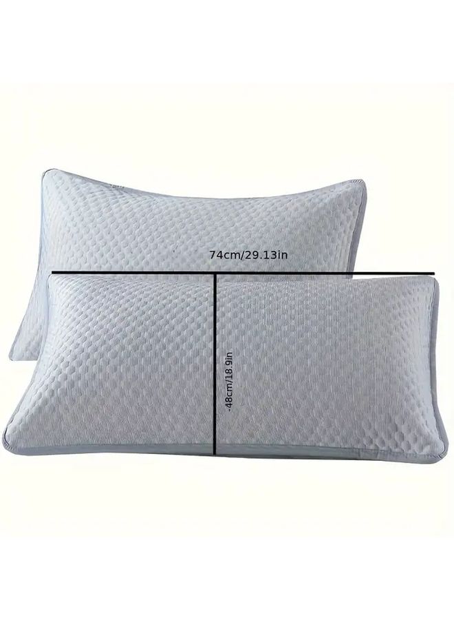 2 Envelope Style Pillowcases Deep Sky Blue 18.9 by 29.13 Inches Breathable No Pillow Insert Perfect Home Hotel Summer Use - Image 3