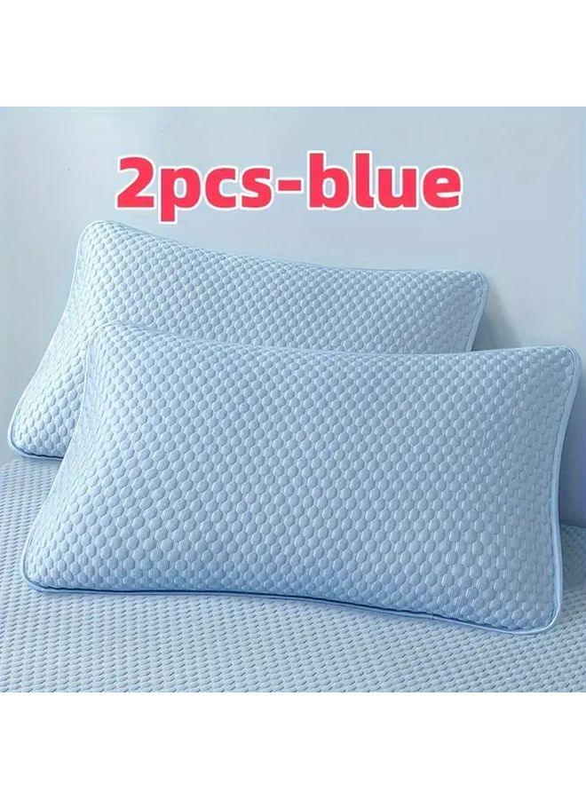 2 Envelope Style Pillowcases Deep Sky Blue 18.9 by 29.13 Inches Breathable No Pillow Insert Perfect Home Hotel Summer Use - Image 5