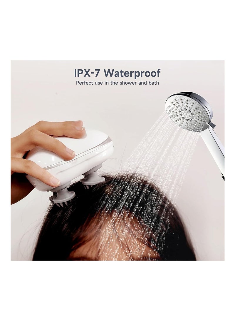 كادي ون جهاز تدليك كهربائي مع 4 رؤوس تدليك قابلة للازالة، مدلك فروة الرأس الكهربائي المحمول قابل لإعادة الشحن ومقاوم للماء مناسب لتدليك الرأس وكامل الجسم، جهاز مساج ب 3 أوضاع تدليك قابلة للتعديل - Image 4