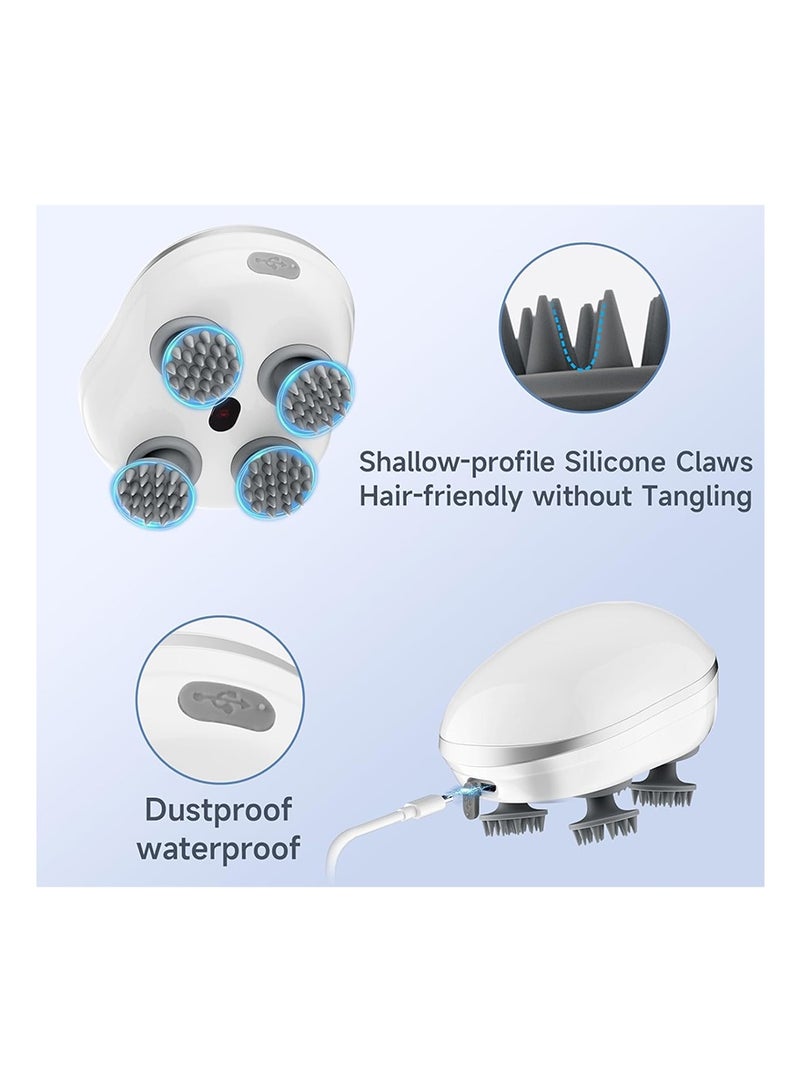 كادي ون جهاز تدليك كهربائي مع 4 رؤوس تدليك قابلة للازالة، مدلك فروة الرأس الكهربائي المحمول قابل لإعادة الشحن ومقاوم للماء مناسب لتدليك الرأس وكامل الجسم، جهاز مساج ب 3 أوضاع تدليك قابلة للتعديل - Image 3