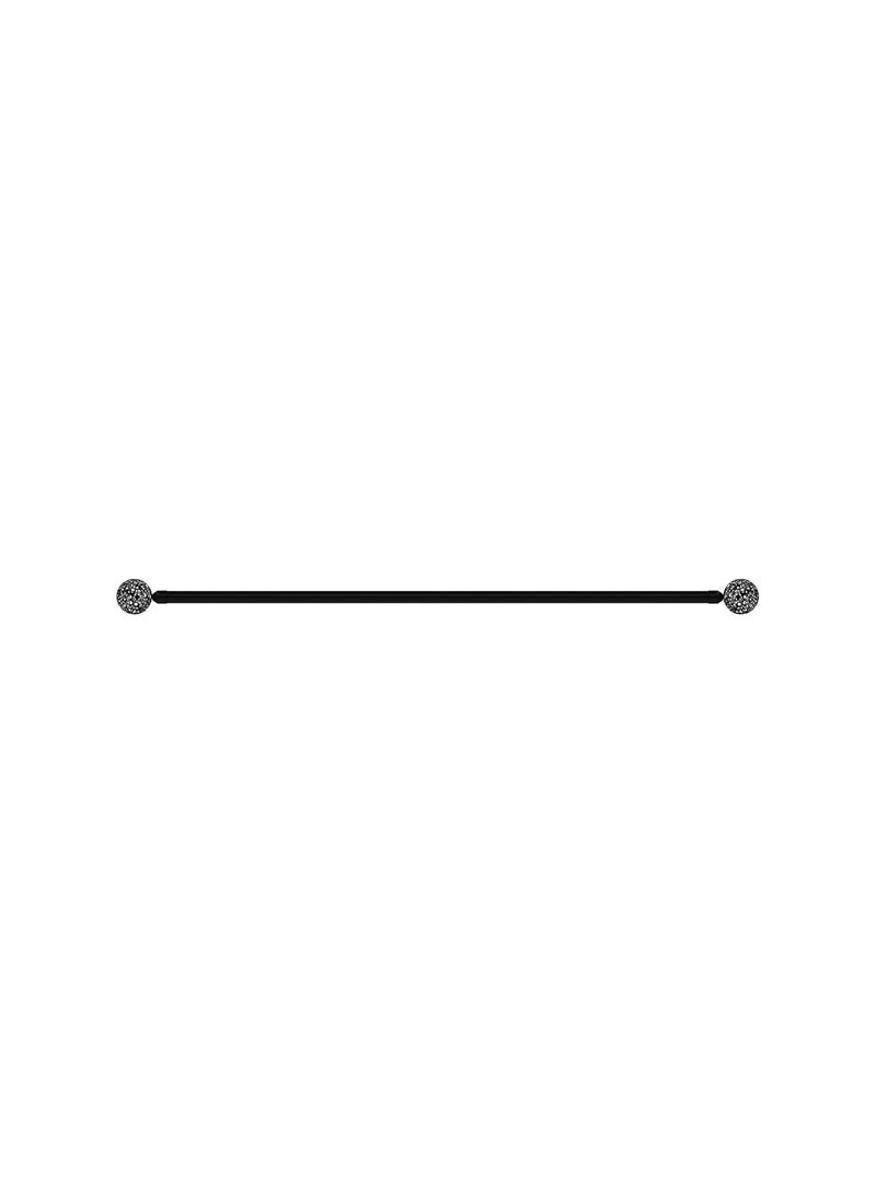 Story at Home Story@Home Adjustable Curtain Rod With Swirl And Brackets, Round Mesh - Black  - Image 2