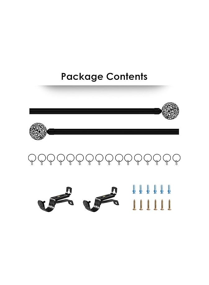 Story at Home Story@Home Adjustable Curtain Rod With Swirl And Brackets, Round Mesh - Black  - Image 5