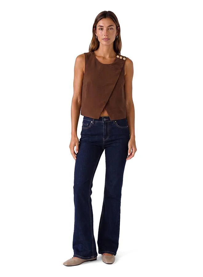Sleeveless Asymmetric Vest