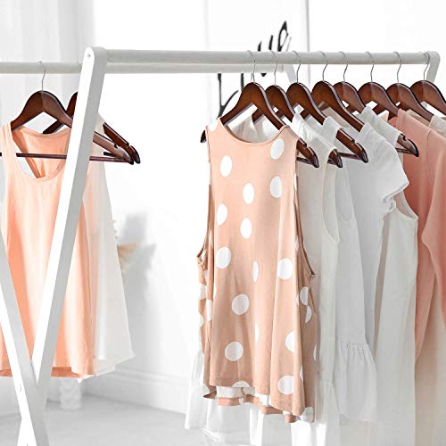 ZEPOLI Wooden Hanger for Clothes Hanging Wardrobe | Water Resistant and Moist Free | Non-Slip Bar and Precisely Cut Notches, 360 Degree Swivel Chrome Hook (10 Pack, Walnut) - Image 3