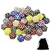 SmartDealsPro 50Pack D6 D12 D20 6 12 20 Sided Dice Polyhedral Dice with Pouch for DND RPG MTG Table Game D20 Dragon Pattern - Image 2