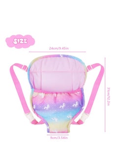 Y&D Baby Doll Carrier Storage Bag Backpack, with Adjustable Straps, Sling Front and Back Portable Accessories for 14-18 Inch Dolls (Doll Not Included)  - Image 2