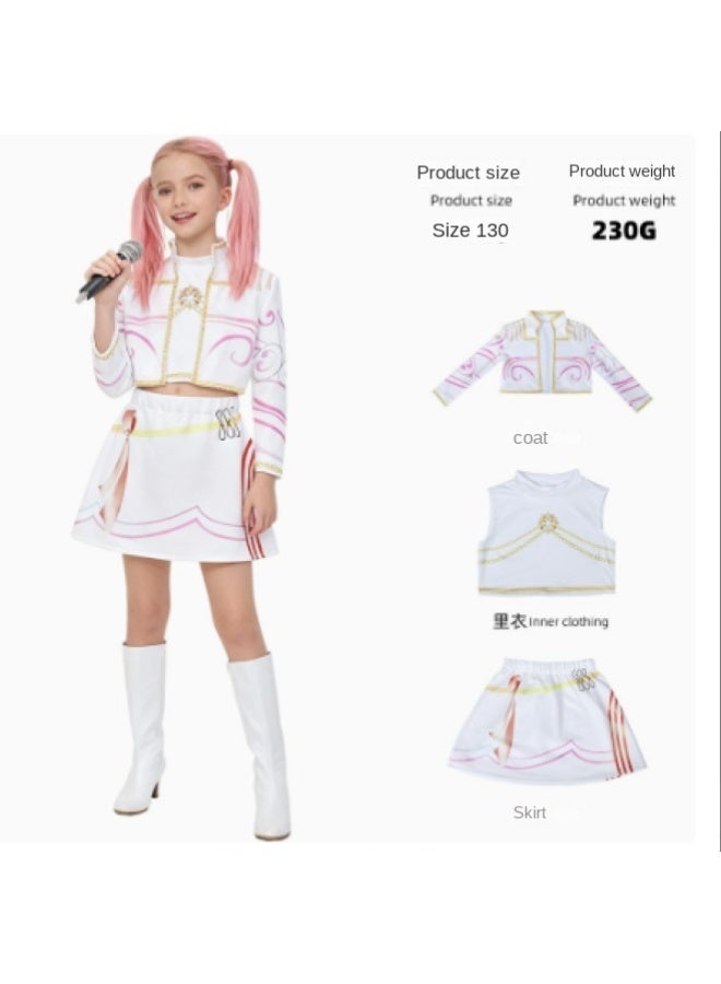 KPop demon hunters Cosplay Costume Rumi Zoey Mira K-Pop Demon Hunters Cosplay Girls Style Stage Performance Clothes 6to7 years 120cm
