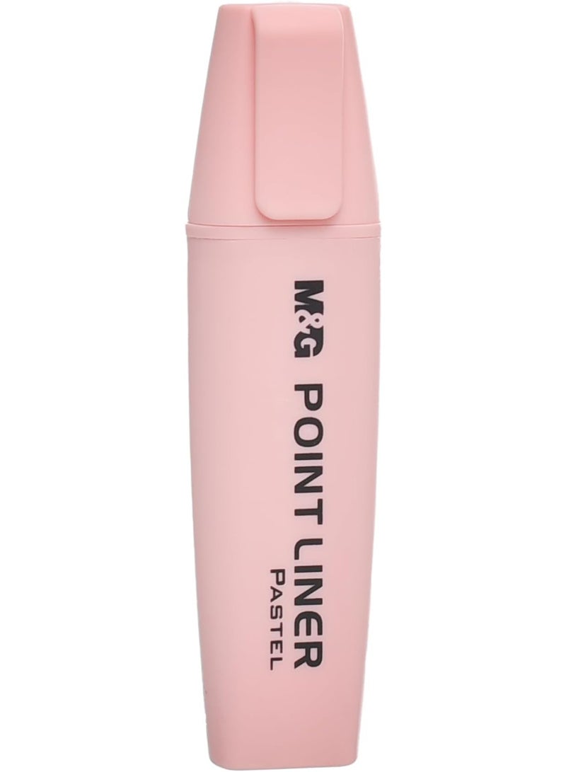 M&G Point Liner Highlighter Pen, Chisel Tip, Pink Pastel - Image 1