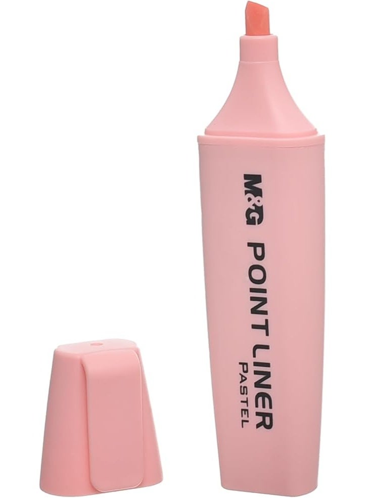 M&G Point Liner Highlighter Pen, Chisel Tip, Pink Pastel - Image 4