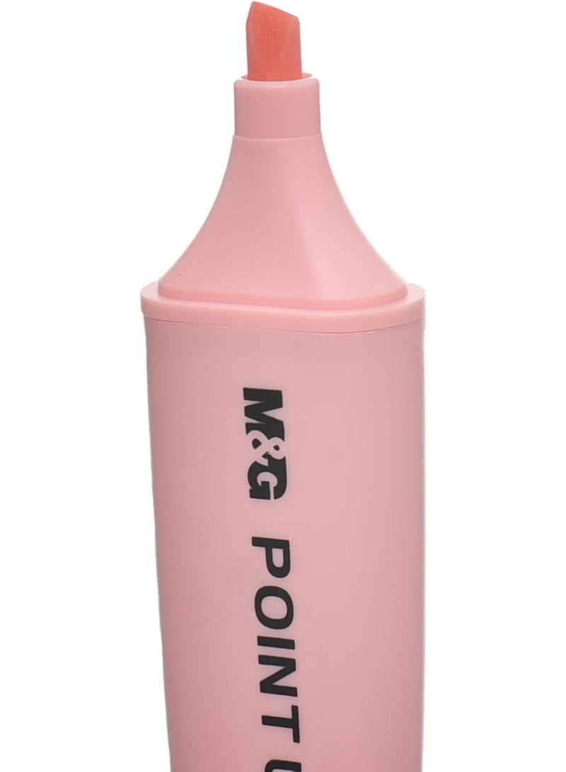 M&G Point Liner Highlighter Pen, Chisel Tip, Pink Pastel - Image 5