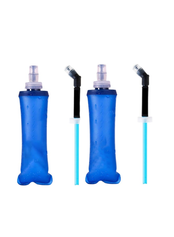 Food Grade Portable Folding Outdoor Soft Water Bag Outdoor Sports Mountaineering Cross-country Running Backpack TPU Soft Water Bottle-Color:Blue-Capacity:Soft Kettle 150ml  - Image 3