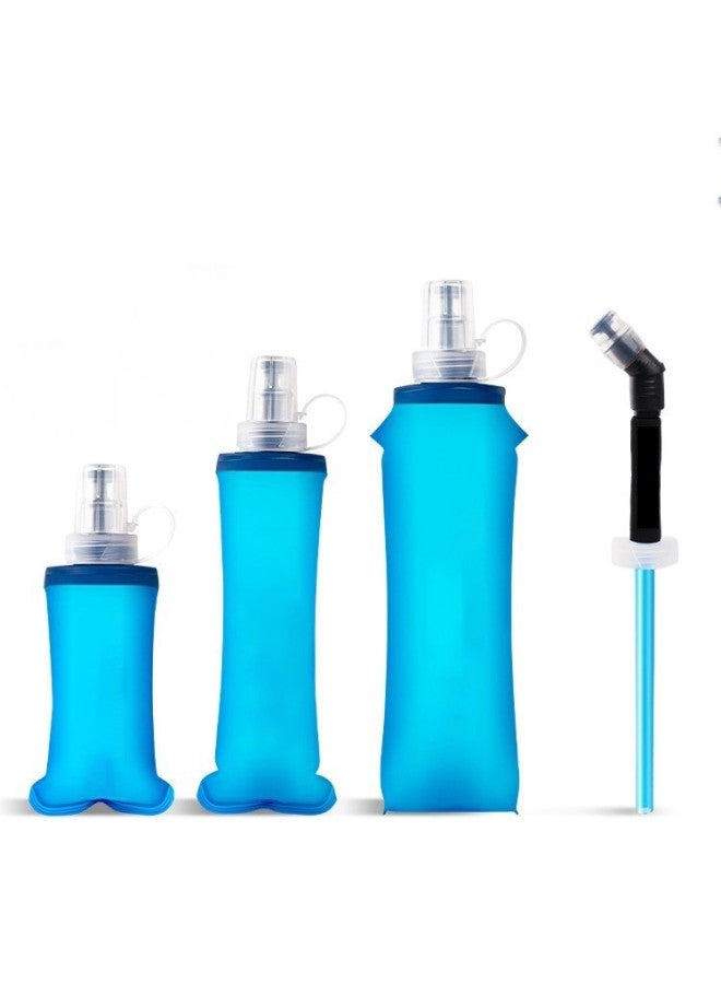 Food Grade Portable Folding Outdoor Soft Water Bag Outdoor Sports Mountaineering Cross-country Running Backpack TPU Soft Water Bottle-Color:Blue-Capacity:Soft Kettle 150ml  - Image 5