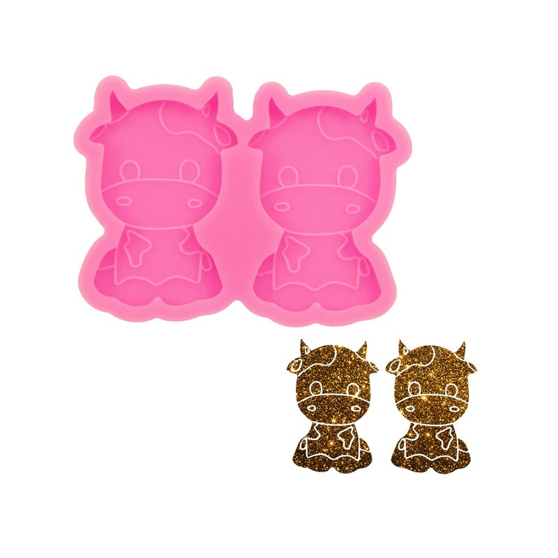 Cute Baby Cow Phone Grip Mold Epoxy Molds Silicone Molds for Badge Reel Phone Grip Sockets Resin Mold for Phone Stand Grip Top
