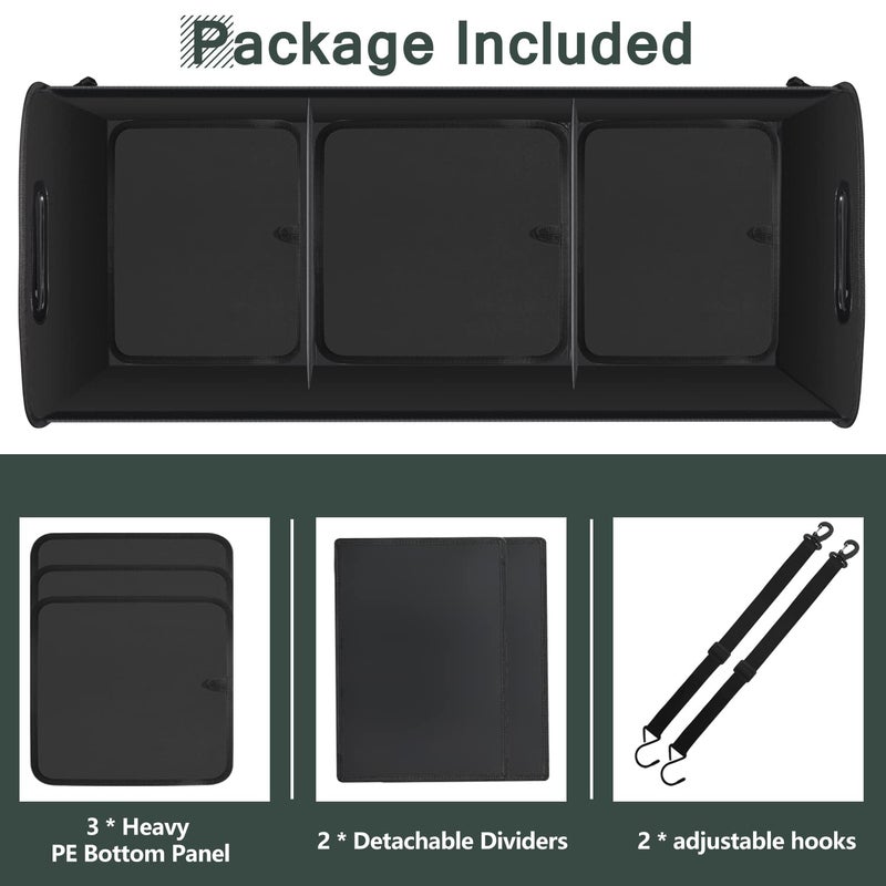 AOPHY Trunk Organizer for Car, 95L Large Capacity Storage with Non-Slip Bottom Strips and 2 Retractable Straps, Cargo Organizer for Suv, Truck, Sedan, Waterproof Portable Car Organizers for Women Men - Image 5