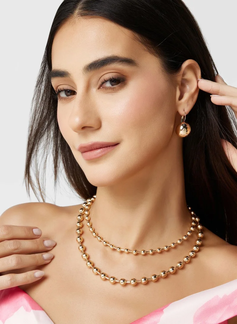 ELLA Ball Chain Necklace & Earrings Set