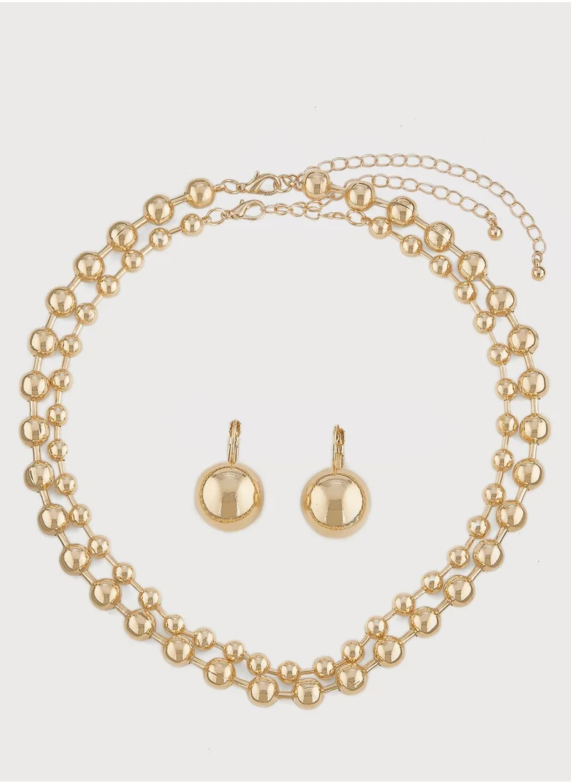 ELLA Ball Chain Necklace & Earrings Set