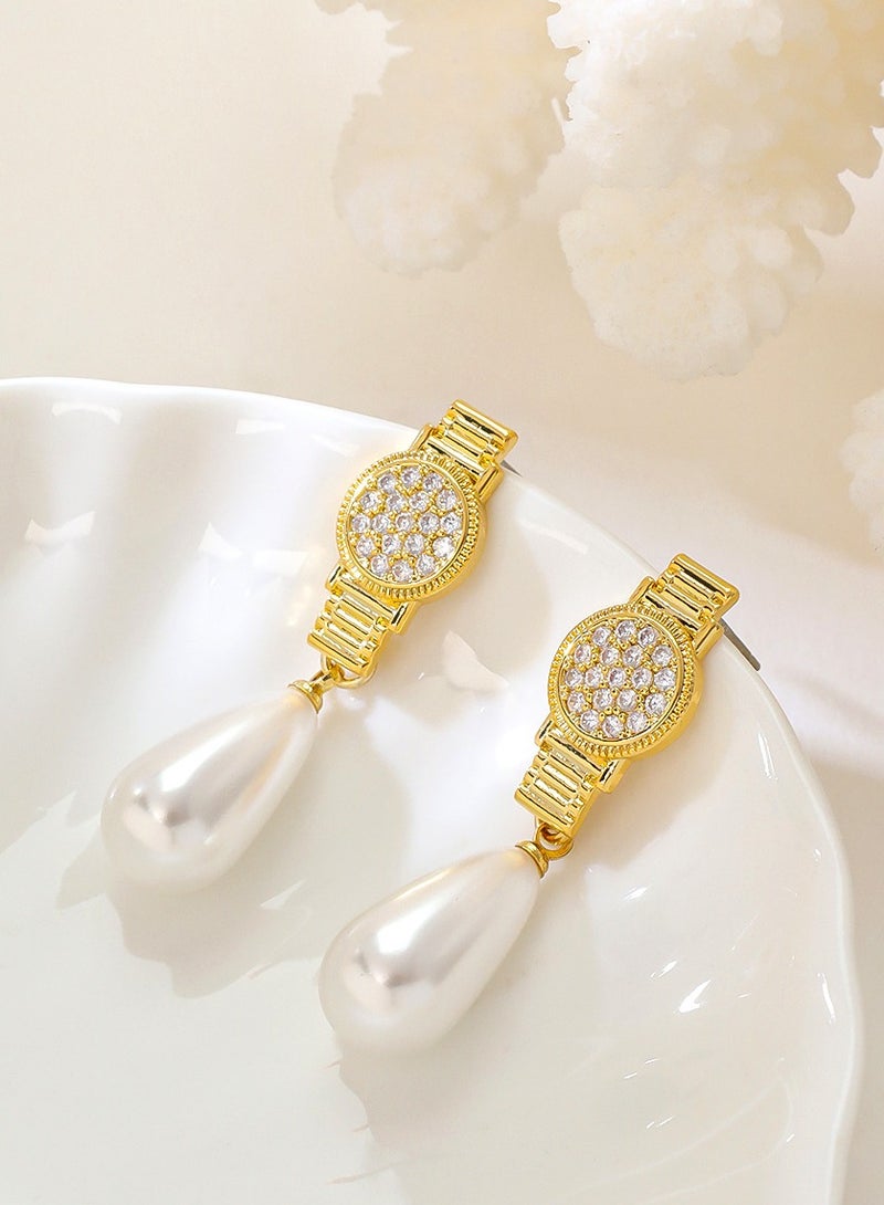 Mark Fairwhale French Minimalist Pearl Necklace Earring Bracelet Four Piece Set - Image 2