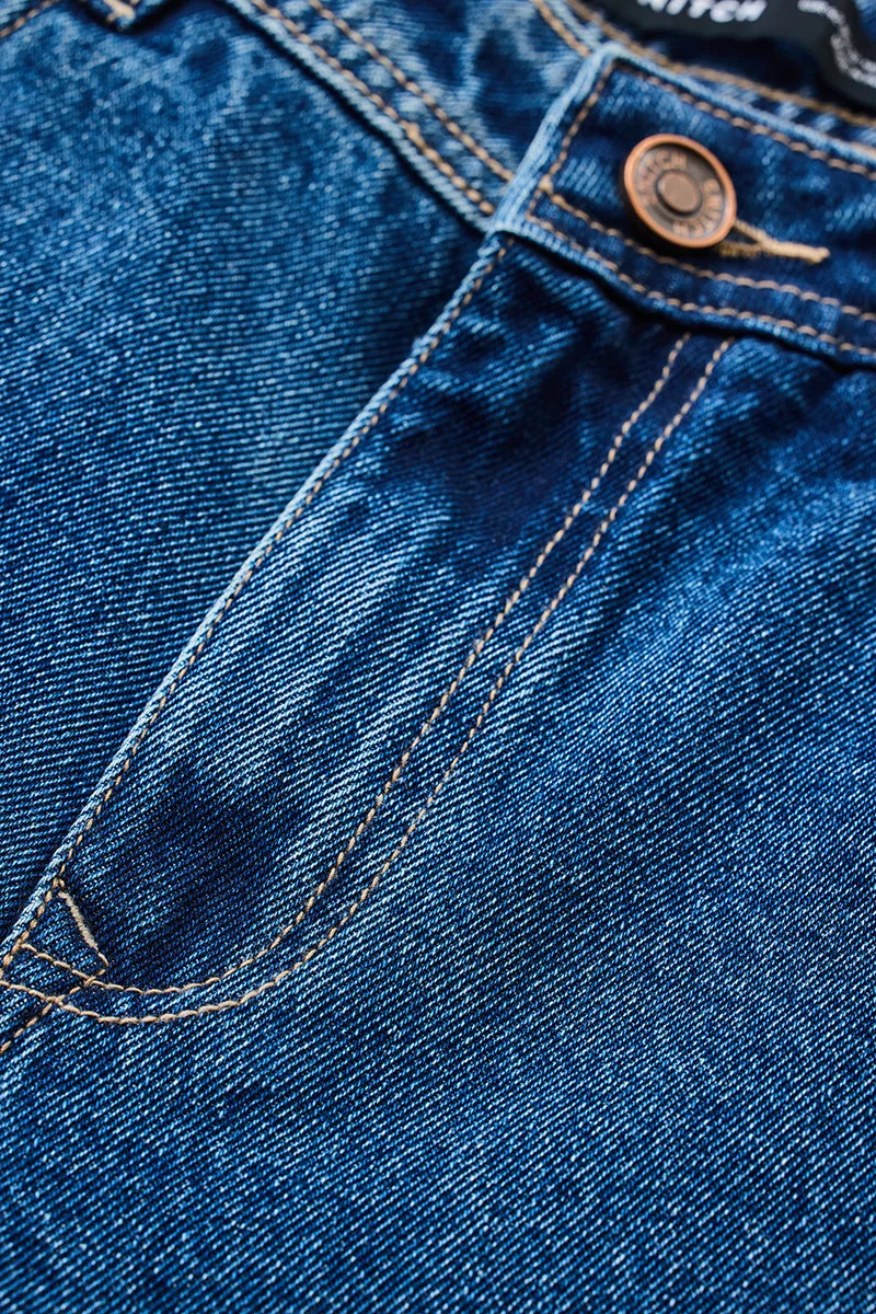 SNITCH Blue Regular Fit Cargo Jeans for Men | Best Price UAE