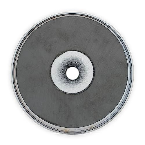 Master Magnetics عبوة مغناطيس سيراميك بقاعدة دائرية من ماستر ماغنيتيكس - مغناطيسات قوية للاستخدام الثقيل - سحب 200 رطل لكل واحدة - للاستخدام الداخلي والخارجي - مطلي بالكروم - قطر 4.90 بوصة - ثقب 0.50 بوصة - سمك 0.50 بوصة - عبوة من 2 - Image 3