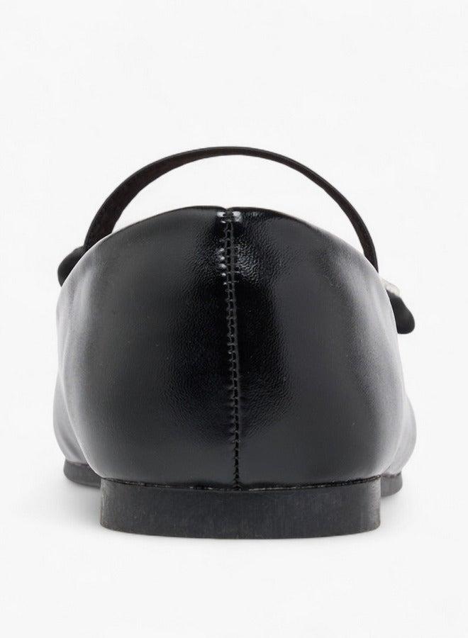 جونيورز حذاء باليرينا بناتي بشريطة مطاطية وزينة فيونكة - Image 5