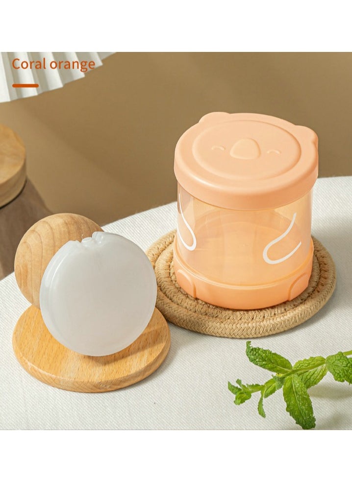Hogokids - Baby Fruit Preservation Bowl Children's Food Box Freezer Box Portable Homemade Ice Box Two-piece 200ml+300ml Orange - Image 1