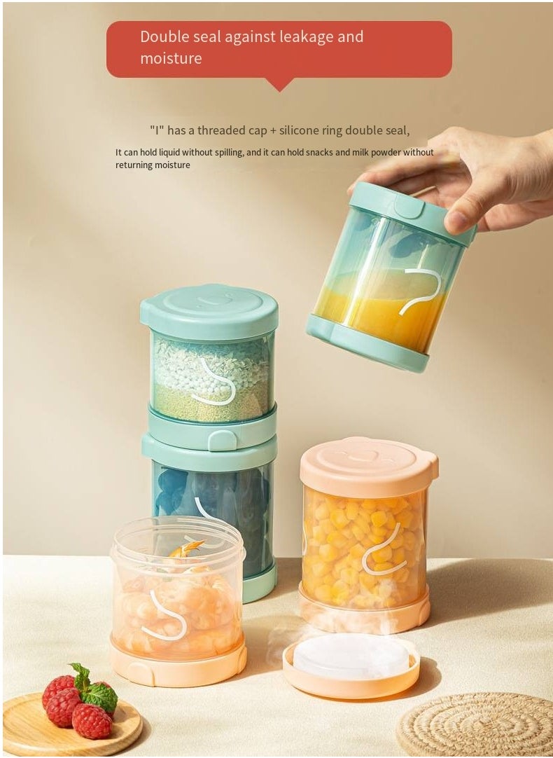 Hogokids - Baby Fruit Preservation Bowl Children's Food Box Freezer Box Portable Homemade Ice Box Two-piece 200ml+300ml Orange - Image 1