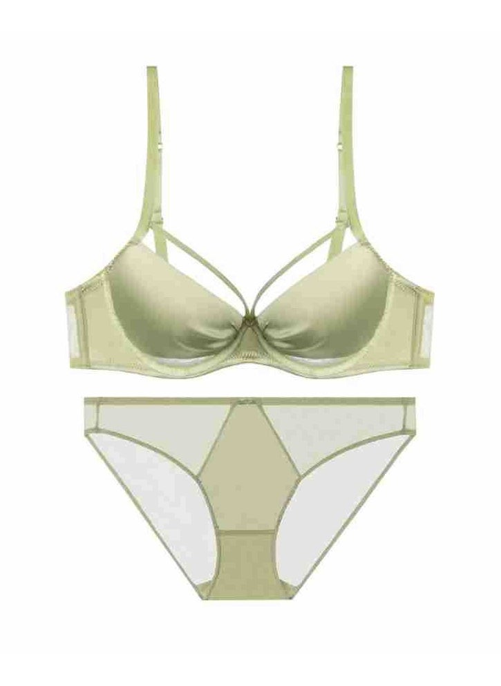 Loquat - Squality Steel Ring Bra Set  Light Green - Image 1