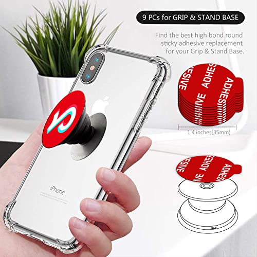 AZXYI Very High Bond Sticky Adhesive, 9 Pack Adhesive Replacement for Socket Base, 1.4 inches Double Sided Sticker Tapes for Phone Collapsible Grip & Stand Base - Image 2