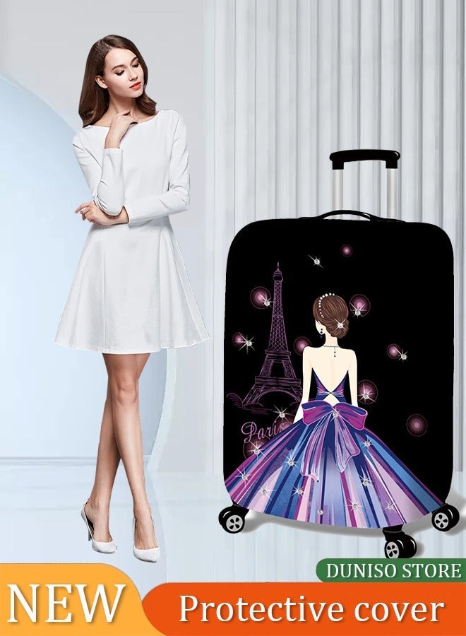 Washable Travel Luggage Cover Thickened Luggage Cover 29/32 Inch Suitcase Spandex Protective Cover (XL(29"-32" luggage), Rose Girl) - Image 1