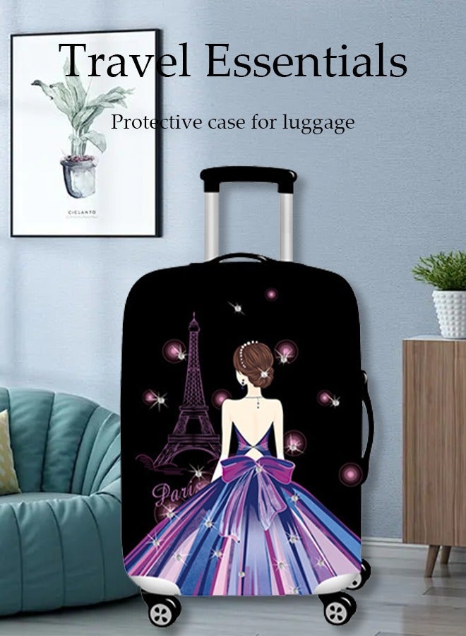 Washable Travel Luggage Cover Thickened Luggage Cover 29/32 Inch Suitcase Spandex Protective Cover (XL(29"-32" luggage), Rose Girl) - Image 5