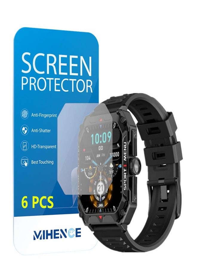 MIHENCE Compatible for FreeDvigor 2.02'' Smart Watches Screen Protector, PET HD Protective Film Compatible for Bgulong/Cheerall/FreeDvigor H22 2.02 Inches Smart Watch (6PCS) - Image 1