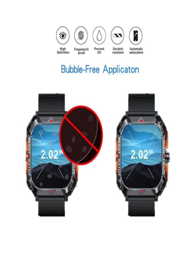 MIHENCE Compatible for FreeDvigor 2.02'' Smart Watches Screen Protector, PET HD Protective Film Compatible for Bgulong/Cheerall/FreeDvigor H22 2.02 Inches Smart Watch (6PCS) - Image 2