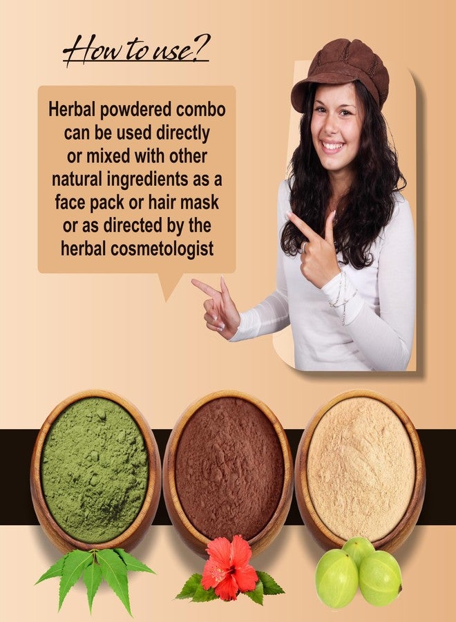 IYUSH Herbal Ayurveda Amla Powder with Neem Powder and Hibiscus Powder for Hair Growth - 750gm | Hair Mask for Dry and Frizzy Hair | Hair Volume Powder | Skin Care & Hair Care | 250gm each - Image 4