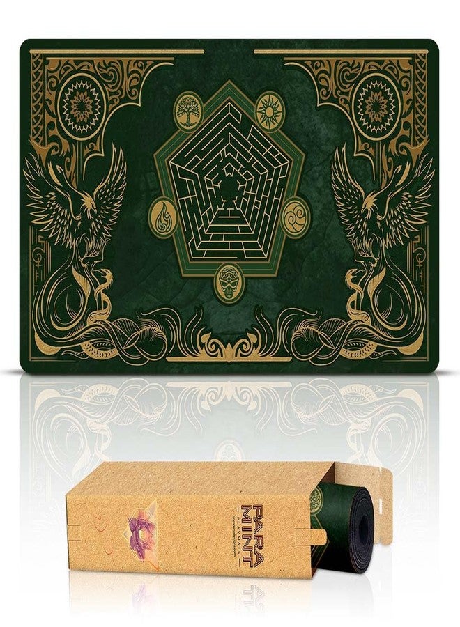 Paramint Emerald Phoenix (Stitched) - MTG Playmat - Compatible with Magic The Gathering Playmat - Play MTG, YuGiOh, TCG - Original Play Mat Art Designs & Accessories - Image 1