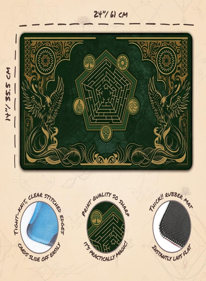 Paramint Emerald Phoenix (Stitched) - MTG Playmat - Compatible with Magic The Gathering Playmat - Play MTG, YuGiOh, TCG - Original Play Mat Art Designs & Accessories - Image 4