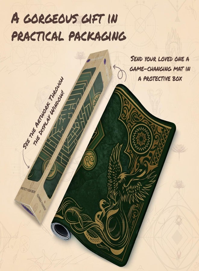 Paramint Emerald Phoenix (Stitched) - MTG Playmat - Compatible with Magic The Gathering Playmat - Play MTG, YuGiOh, TCG - Original Play Mat Art Designs & Accessories - Image 5