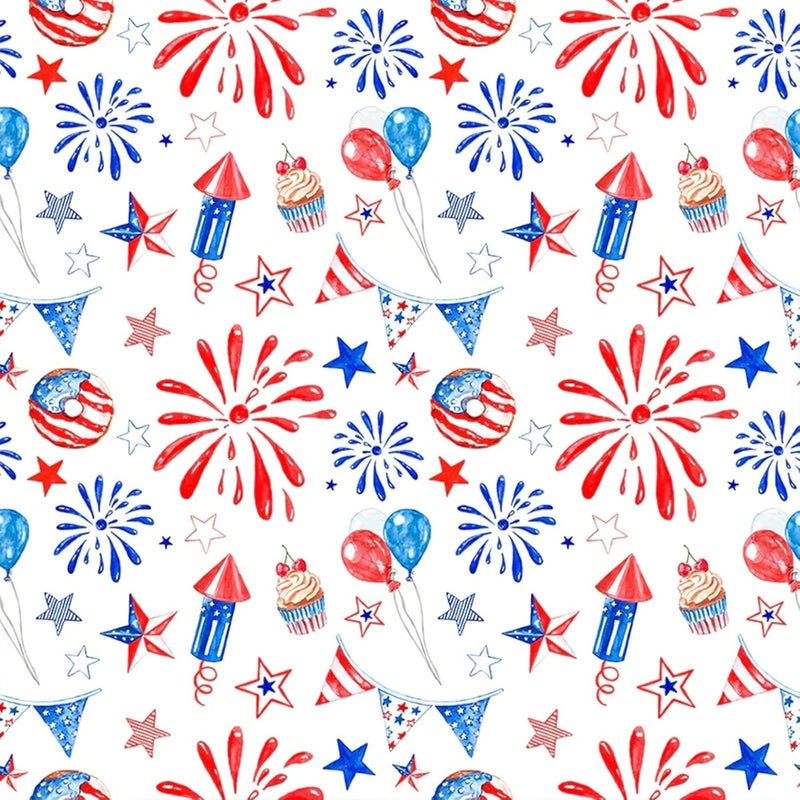 Heat Transfer Vinyl, Patriotic Print Red White Blue Ink Heat Transfer Iron on Vinyl Bundle Sheets USA American Flag Pattern 4th of July Independence Day Washable for Ironing Clothes, 12x10 Inch - Image 1